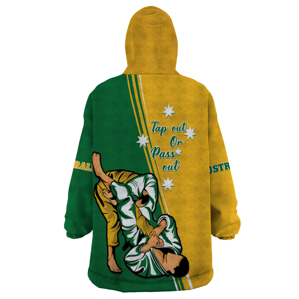Australia Jujitsu Wearable Blanket Hoodie Tap Out Or Pass Out National Color