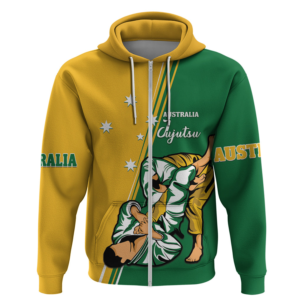 Australia Jujitsu Zip Hoodie Tap Out Or Pass Out National Color