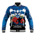 Custom Geelong Football ANZAC Baseball Jacket Gallipoli Camouflage With Poppies