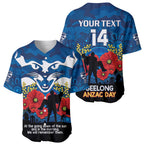 Custom Geelong Football ANZAC Baseball Jersey Gallipoli Camouflage With Poppies