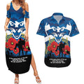 Custom Geelong Football ANZAC Couples Matching Summer Maxi Dress and Hawaiian Shirt Gallipoli Camouflage With Poppies