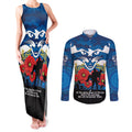 Custom Geelong Football ANZAC Couples Matching Tank Maxi Dress and Long Sleeve Button Shirt Gallipoli Camouflage With Poppies