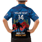 Custom Geelong Football ANZAC Family Matching Mermaid Dress and Hawaiian Shirt Gallipoli Camouflage With Poppies