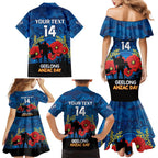Custom Geelong Football ANZAC Family Matching Mermaid Dress and Hawaiian Shirt Gallipoli Camouflage With Poppies