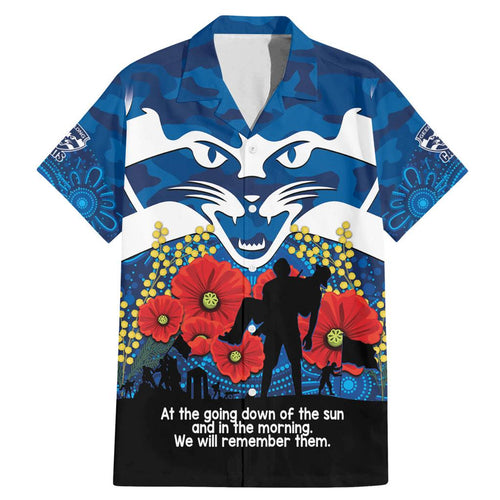 Custom Geelong Football ANZAC Family Matching Mermaid Dress and Hawaiian Shirt Gallipoli Camouflage With Poppies