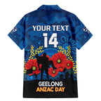 Custom Geelong Football ANZAC Family Matching Mermaid Dress and Hawaiian Shirt Gallipoli Camouflage With Poppies