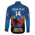 Custom Geelong Football ANZAC Family Matching Mermaid Dress and Hawaiian Shirt Gallipoli Camouflage With Poppies