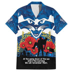 Custom Geelong Football ANZAC Family Matching Off Shoulder Short Dress and Hawaiian Shirt Gallipoli Camouflage With Poppies