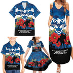 Custom Geelong Football ANZAC Family Matching Summer Maxi Dress and Hawaiian Shirt Gallipoli Camouflage With Poppies