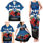 Custom Geelong Football ANZAC Family Matching Tank Maxi Dress and Hawaiian Shirt Gallipoli Camouflage With Poppies