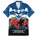 Custom Geelong Football ANZAC Hawaiian Shirt Gallipoli Camouflage With Poppies