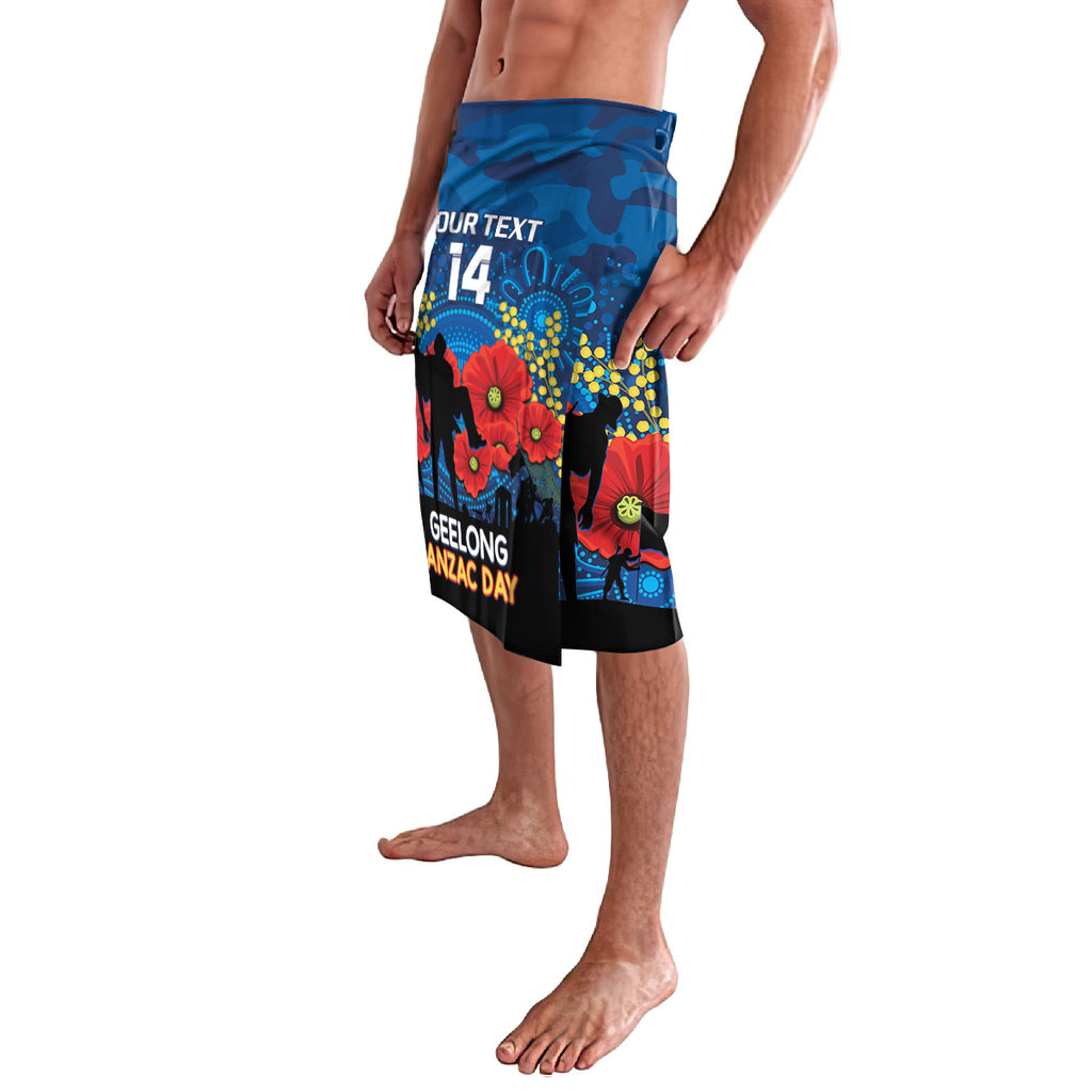 Custom Geelong Football ANZAC Lavalava Gallipoli Camouflage With Poppies