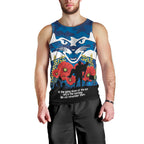 Custom Geelong Football ANZAC Men Tank Top Gallipoli Camouflage With Poppies
