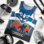 Custom Geelong Football ANZAC Men Tank Top Gallipoli Camouflage With Poppies