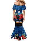 Custom Geelong Football ANZAC Mermaid Dress Gallipoli Camouflage With Poppies