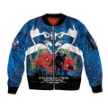 Custom Geelong Football ANZAC Sleeve Zip Bomber Jacket Gallipoli Camouflage With Poppies