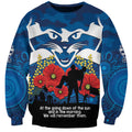 Custom Geelong Football ANZAC Sweatshirt Gallipoli Camouflage With Poppies