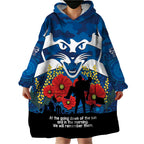 Custom Geelong Football ANZAC Wearable Blanket Hoodie Gallipoli Camouflage With Poppies