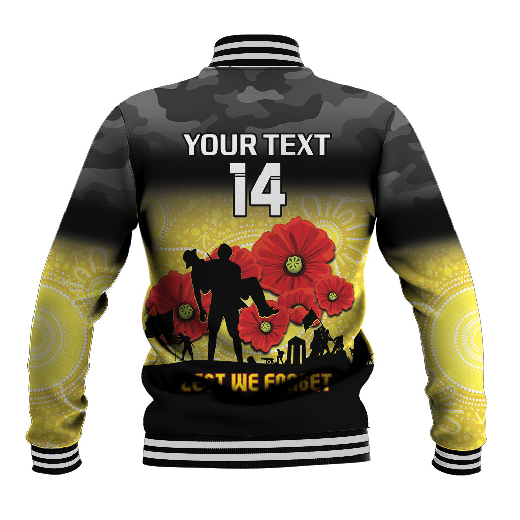 Custom Richmond Football ANZAC Baseball Jacket Gallipoli Camouflage With Poppies