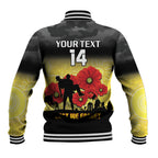 Custom Richmond Football ANZAC Baseball Jacket Gallipoli Camouflage With Poppies