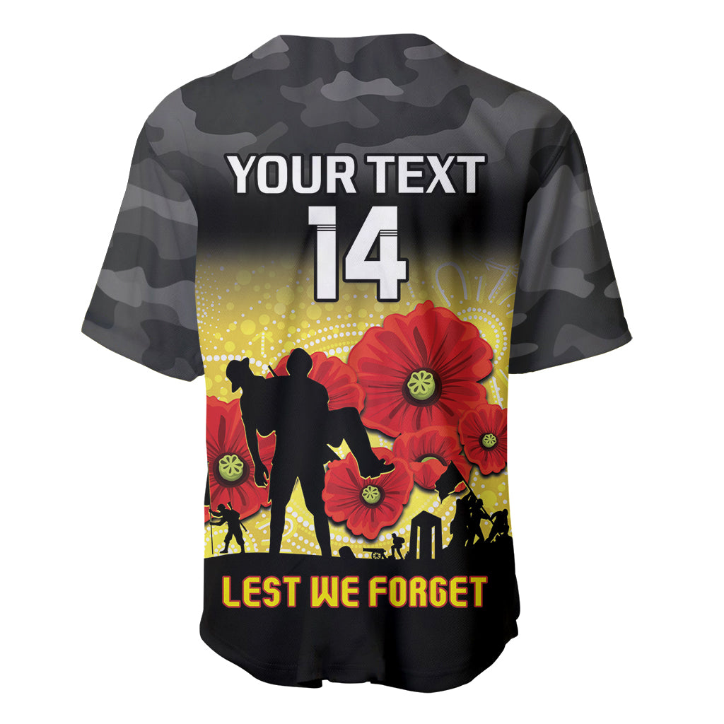 Custom Richmond Football ANZAC Baseball Jersey Gallipoli Camouflage With Poppies