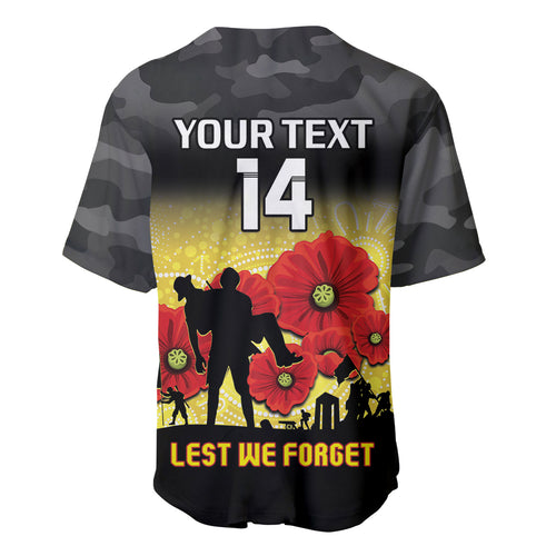 Custom Richmond Football ANZAC Baseball Jersey Gallipoli Camouflage With Poppies