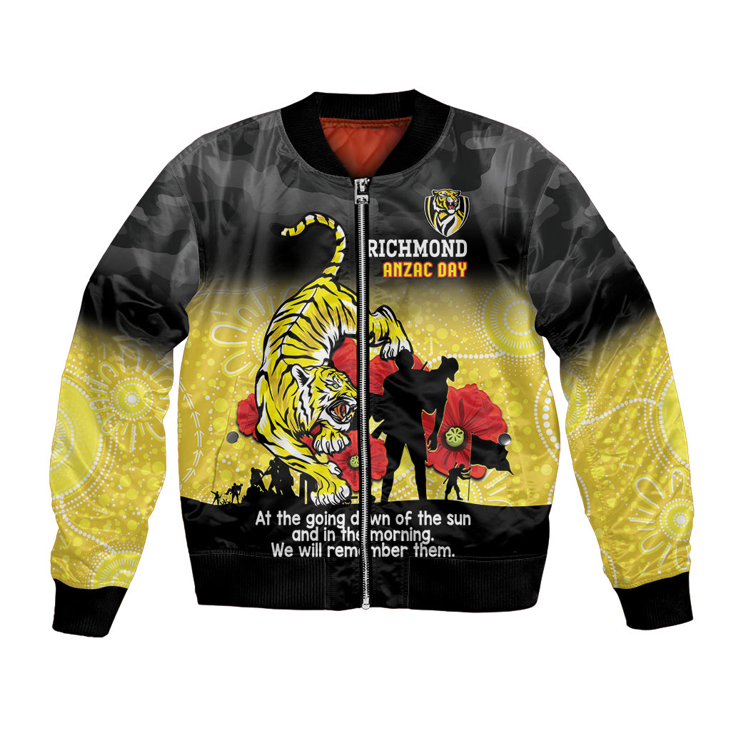 Custom Richmond Football ANZAC Bomber Jacket Gallipoli Camouflage With Poppies