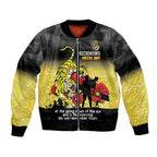 Custom Richmond Football ANZAC Bomber Jacket Gallipoli Camouflage With Poppies