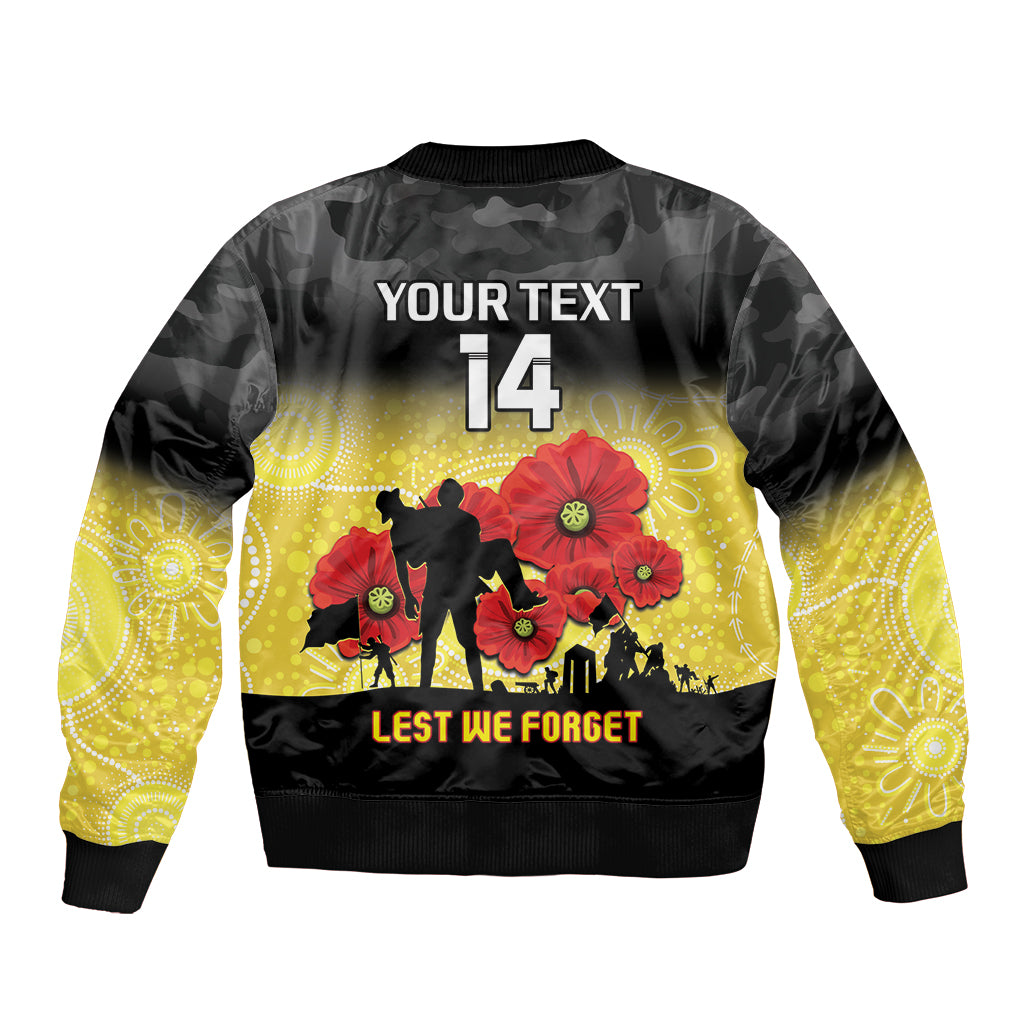 Custom Richmond Football ANZAC Bomber Jacket Gallipoli Camouflage With Poppies