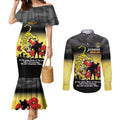 Custom Richmond Football ANZAC Couples Matching Mermaid Dress and Long Sleeve Button Shirt Gallipoli Camouflage With Poppies