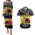 Custom Richmond Football ANZAC Couples Matching Puletasi and Hawaiian Shirt Gallipoli Camouflage With Poppies