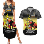 Custom Richmond Football ANZAC Couples Matching Summer Maxi Dress and Hawaiian Shirt Gallipoli Camouflage With Poppies