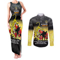 Custom Richmond Football ANZAC Couples Matching Tank Maxi Dress and Long Sleeve Button Shirt Gallipoli Camouflage With Poppies
