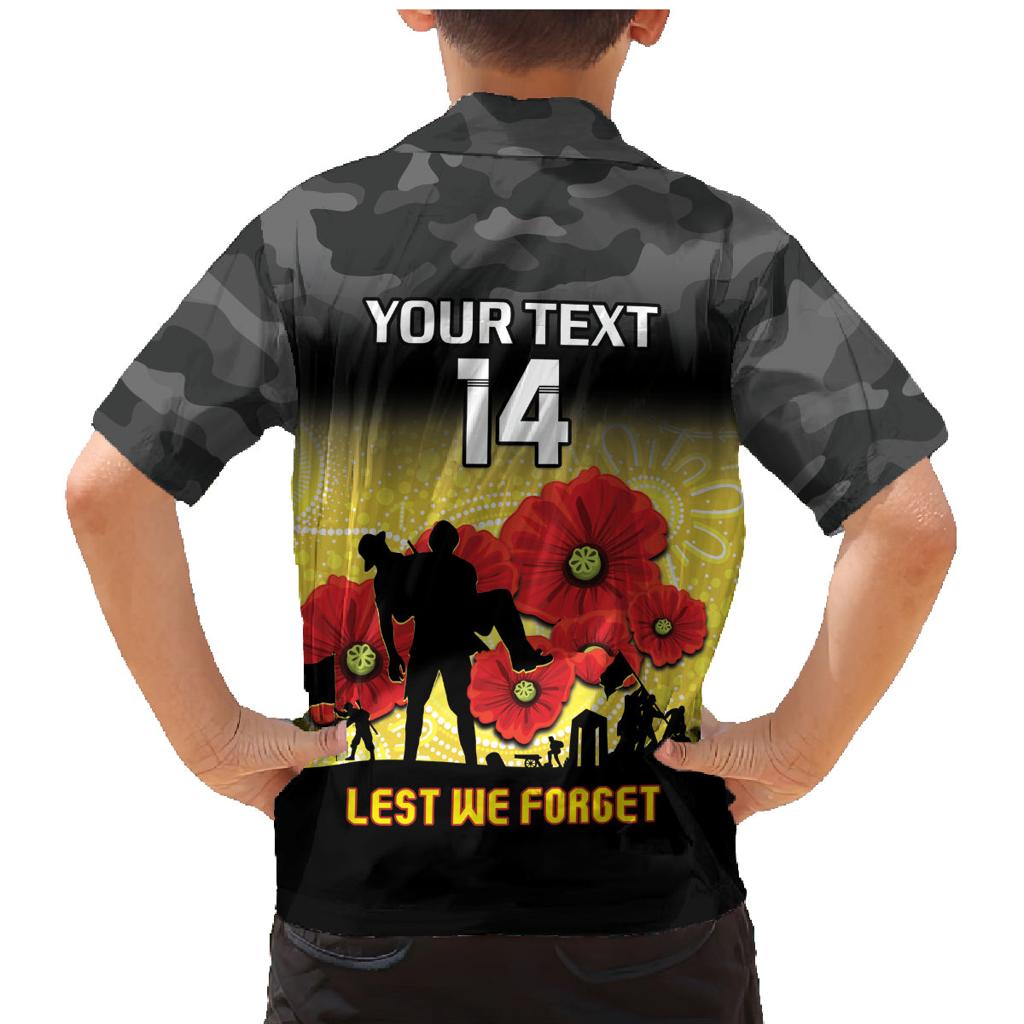 Custom Richmond Football ANZAC Family Matching Mermaid Dress and Hawaiian Shirt Gallipoli Camouflage With Poppies