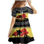 Custom Richmond Football ANZAC Family Matching Mermaid Dress and Hawaiian Shirt Gallipoli Camouflage With Poppies