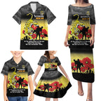 Custom Richmond Football ANZAC Family Matching Puletasi and Hawaiian Shirt Gallipoli Camouflage With Poppies