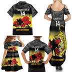 Custom Richmond Football ANZAC Family Matching Summer Maxi Dress and Hawaiian Shirt Gallipoli Camouflage With Poppies