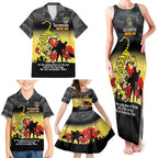 Custom Richmond Football ANZAC Family Matching Tank Maxi Dress and Hawaiian Shirt Gallipoli Camouflage With Poppies