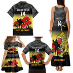 Custom Richmond Football ANZAC Family Matching Tank Maxi Dress and Hawaiian Shirt Gallipoli Camouflage With Poppies