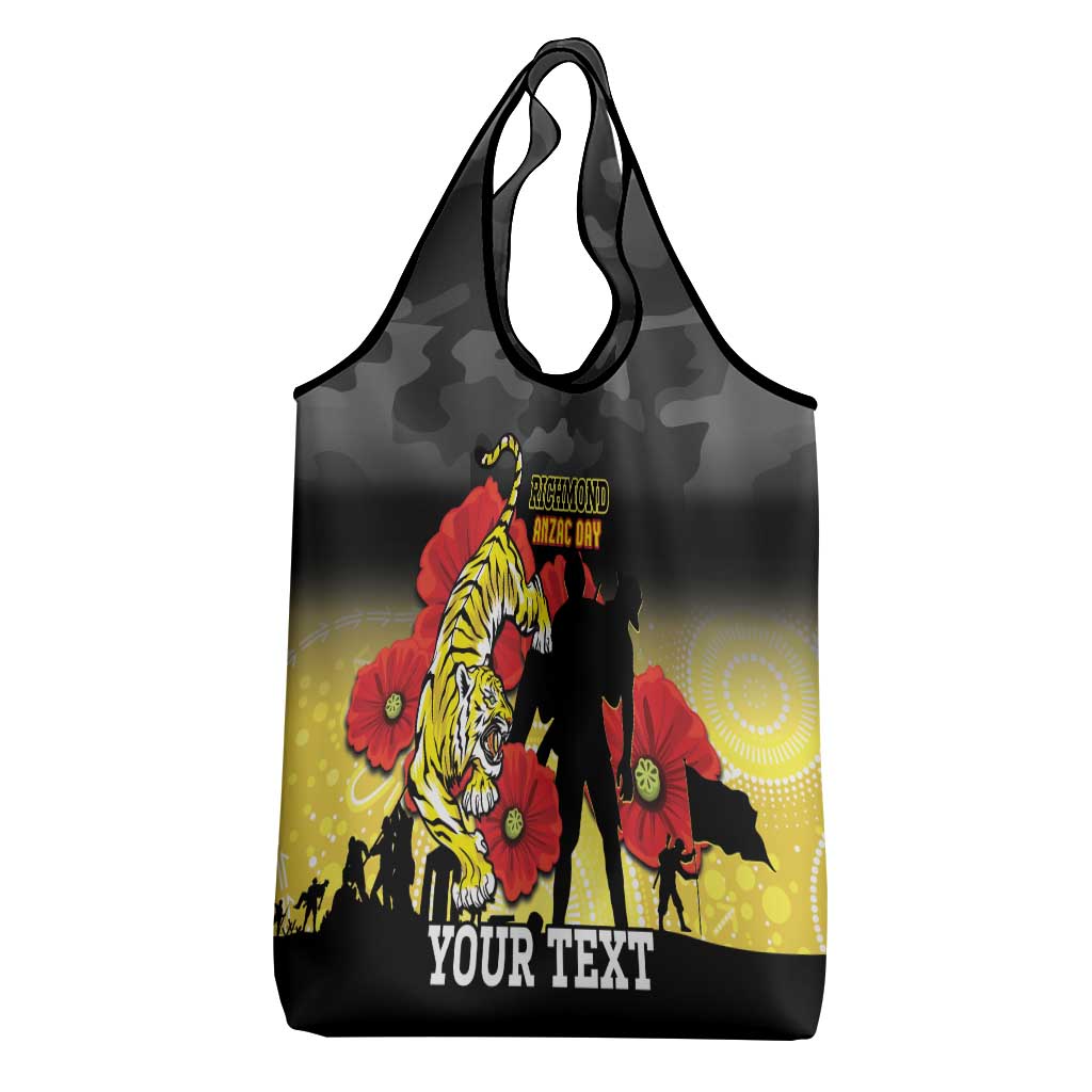 Custom Richmond Football ANZAC Grocery Bag Gallipoli Camouflage With Poppies