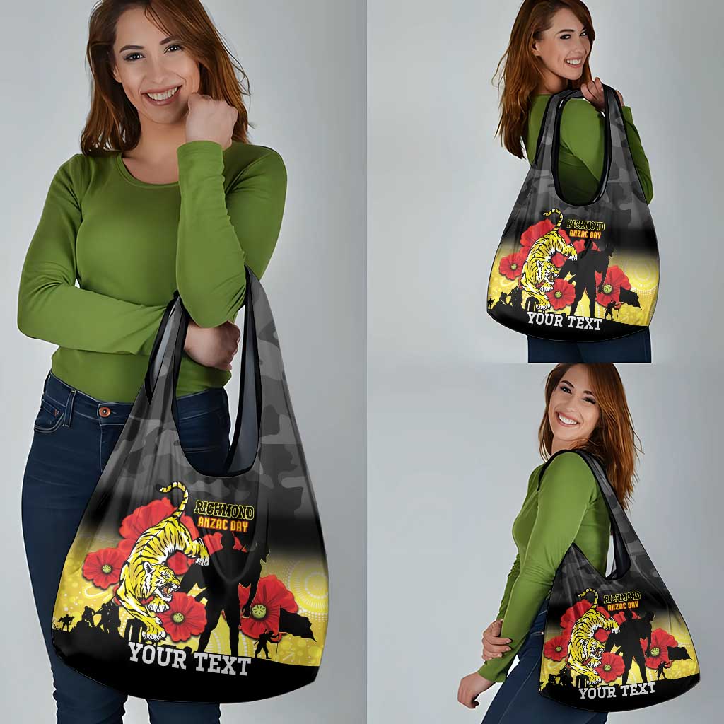 Custom Richmond Football ANZAC Grocery Bag Gallipoli Camouflage With Poppies