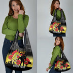 Custom Richmond Football ANZAC Grocery Bag Gallipoli Camouflage With Poppies
