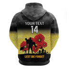 Custom Richmond Football ANZAC Hoodie Gallipoli Camouflage With Poppies
