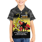 Custom Richmond Football ANZAC Kid Hawaiian Shirt Gallipoli Camouflage With Poppies