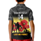 Custom Richmond Football ANZAC Kid Polo Shirt Gallipoli Camouflage With Poppies