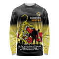 Custom Richmond Football ANZAC Long Sleeve Shirt Gallipoli Camouflage With Poppies