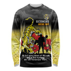 Custom Richmond Football ANZAC Long Sleeve Shirt Gallipoli Camouflage With Poppies