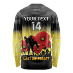 Custom Richmond Football ANZAC Long Sleeve Shirt Gallipoli Camouflage With Poppies