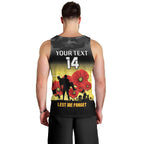 Custom Richmond Football ANZAC Men Tank Top Gallipoli Camouflage With Poppies
