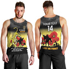 Custom Richmond Football ANZAC Men Tank Top Gallipoli Camouflage With Poppies